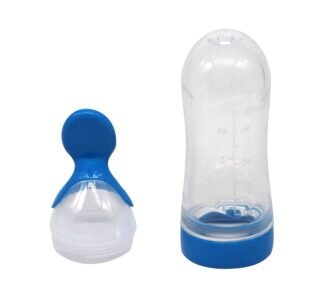 Silicone squeeze feeding bottle spoon