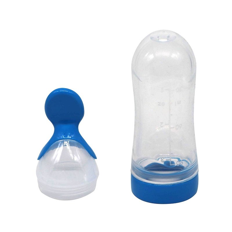 Silicone squeeze feeding bottle spoon
