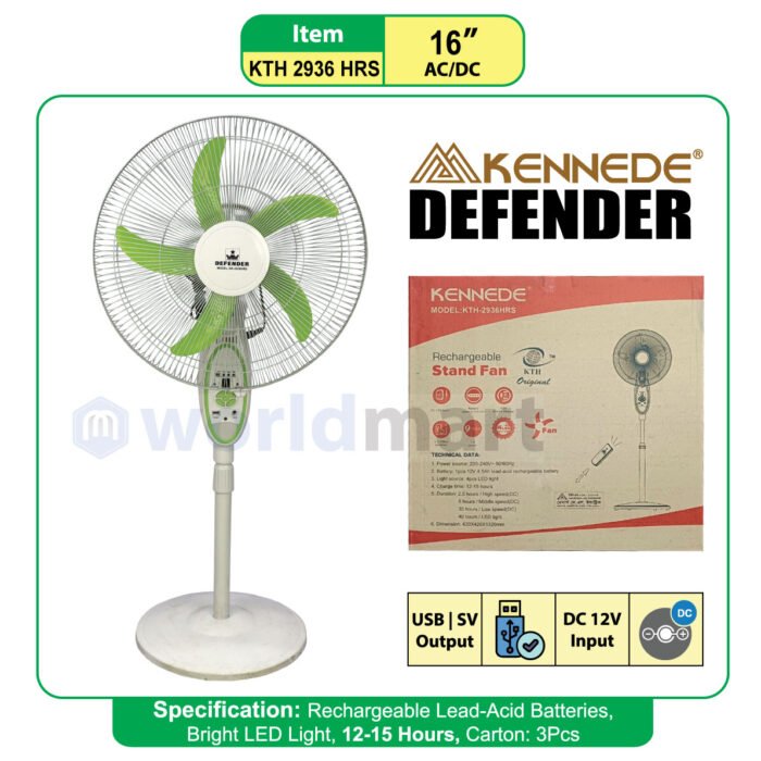 Defender-Rechargeable-Fan-KTH-2936-HRS--16-Inch