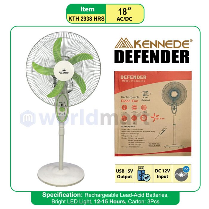 Defender-Rechargeable-Fan-KTH-2936-HRS-18--Inch