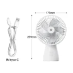 Rechargeable Mini Desk Fan LED light DP-7687