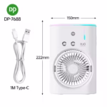 Rechargeable Air Cooling Water Tank Spray Humidifier Fan with LED Light - Image 2