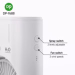 Rechargeable Air Cooling Water Tank Spray Humidifier Fan with LED Light - Image 4